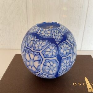 Vintage Magic Candle. NWOT. Blue and White Decorative Sphere candle